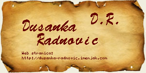 Dušanka Radnović vizit kartica